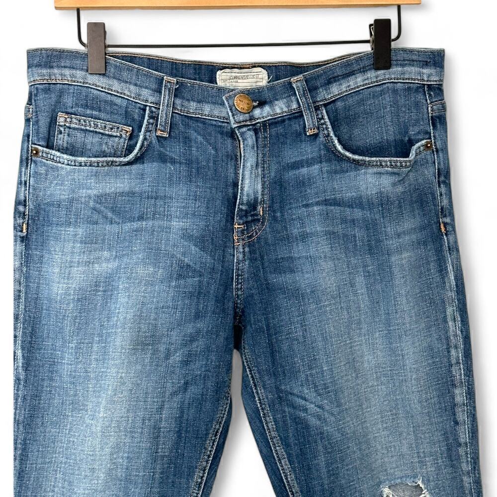 Current/Elliot The Cropped Straight Distressed Denim Jeans (29) - Picture 4 of 16